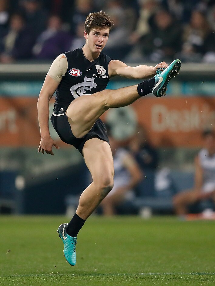 AFL 2018 Round 10 - Geelong v Carlton No.3 pick Paddy Dow gathered 20 touches against the Pies - AFL,Carlton Blues,Paddy Dow,Rising Star